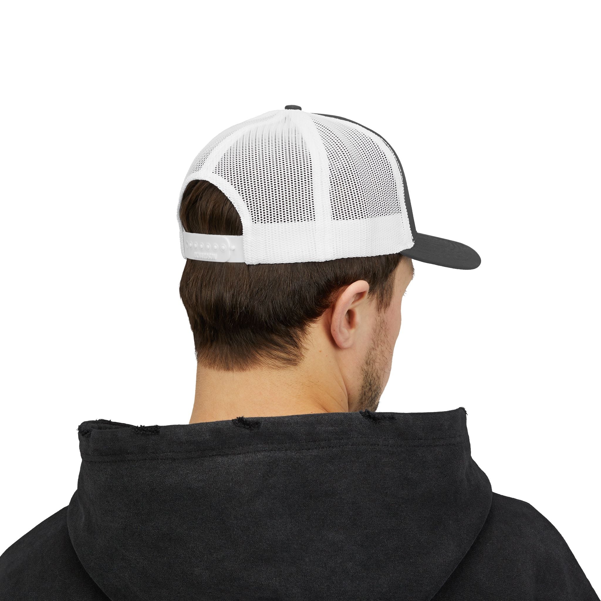 Solid Black Logo Snapback Trucker Cap