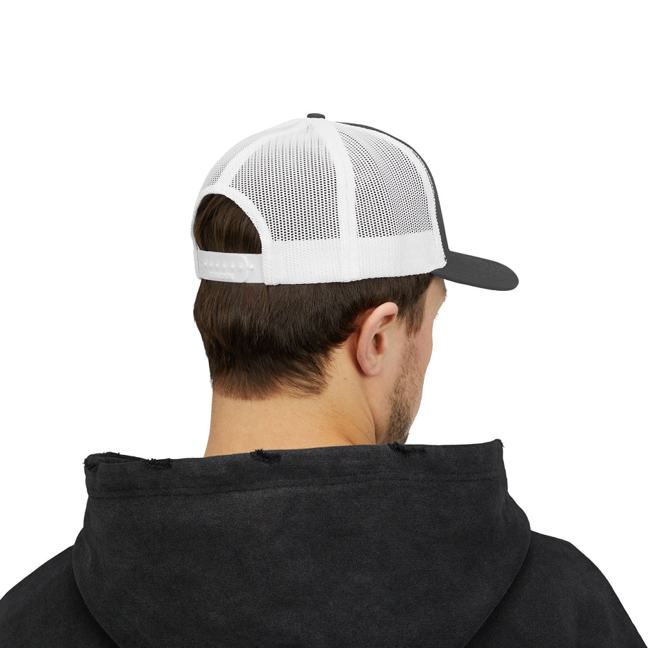 Solid Black Logo Snapback Trucker Cap