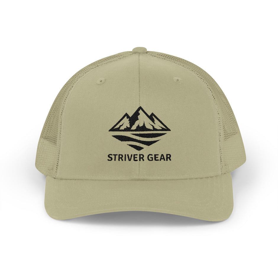 Solid Black Logo Snapback Trucker Cap