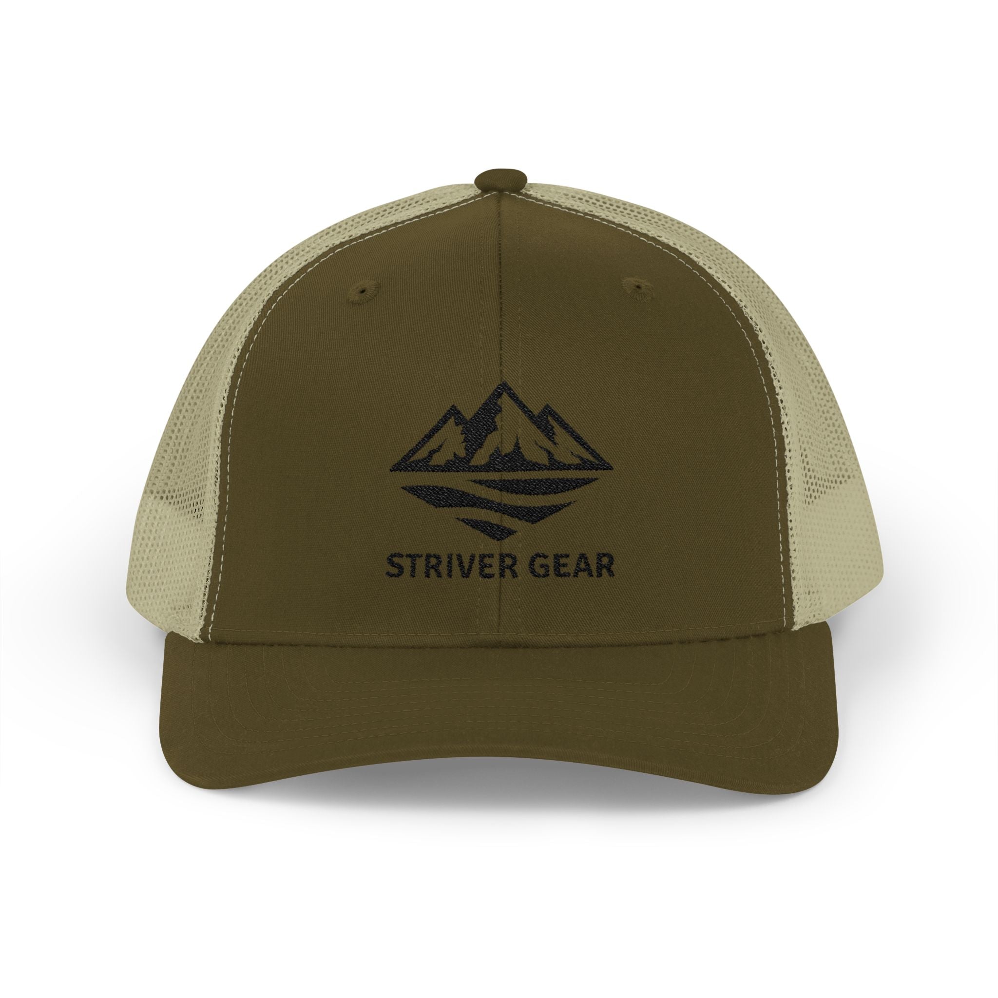 Solid Black Logo Snapback Trucker Cap