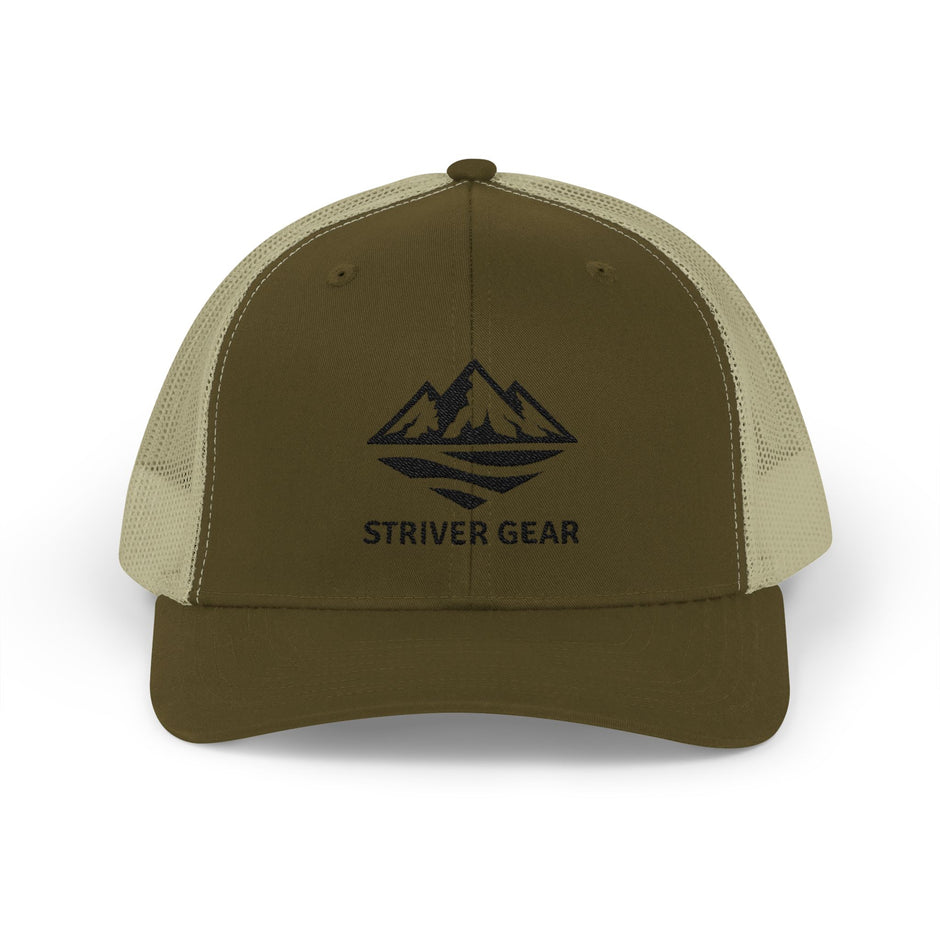 Solid Black Logo Snapback Trucker Cap