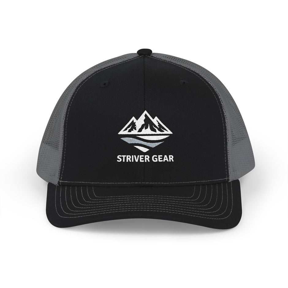 White Logo Snapback Trucker Cap