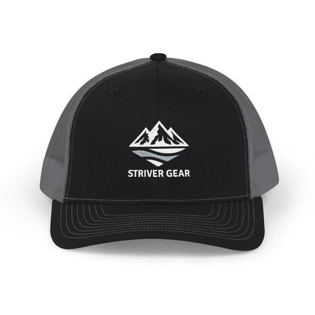 White Logo Snapback Trucker Cap