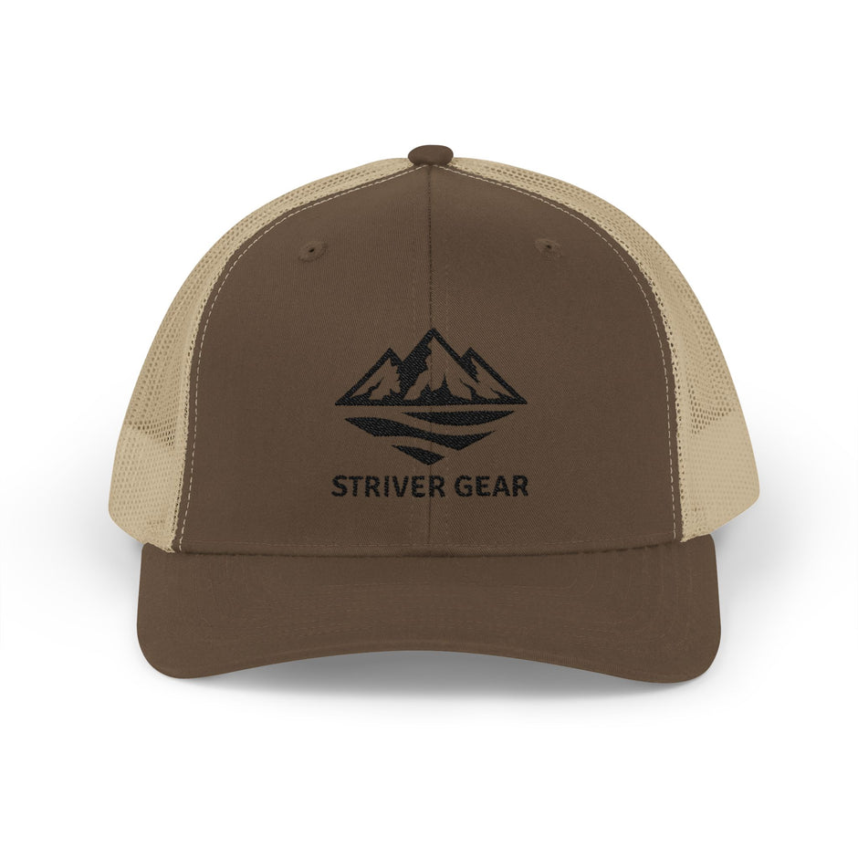 Solid Black Logo Snapback Trucker Cap