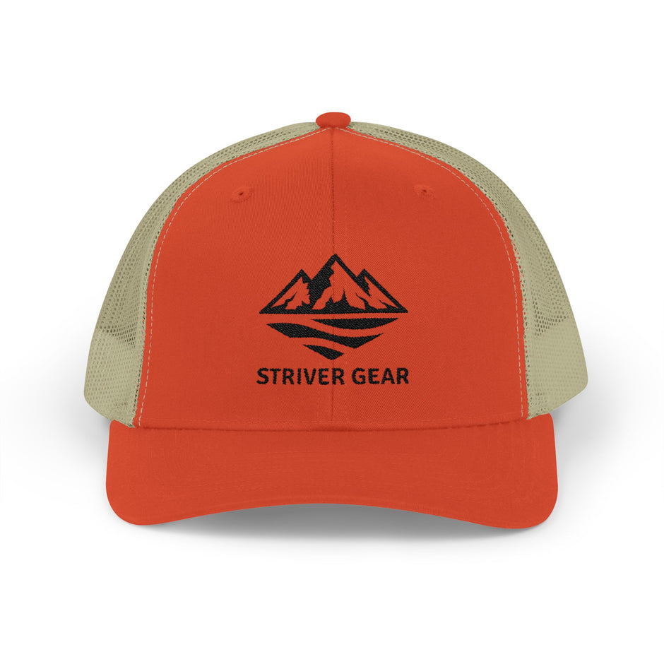 Solid Black Logo Snapback Trucker Cap