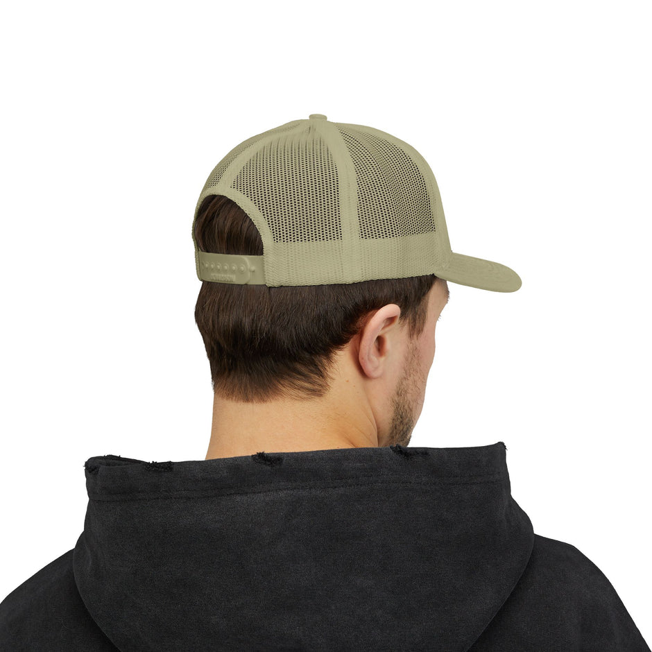 Solid Black Logo Snapback Trucker Cap