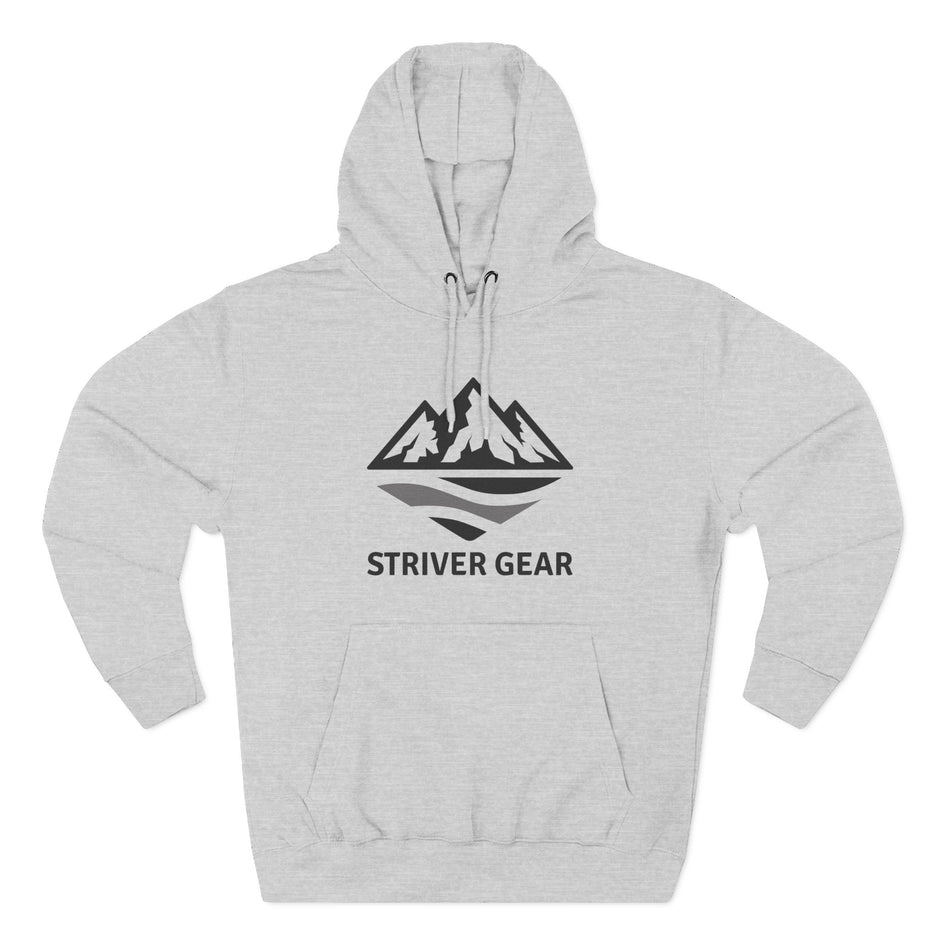 Black Logo Threee-Panel Fleece Hoodie