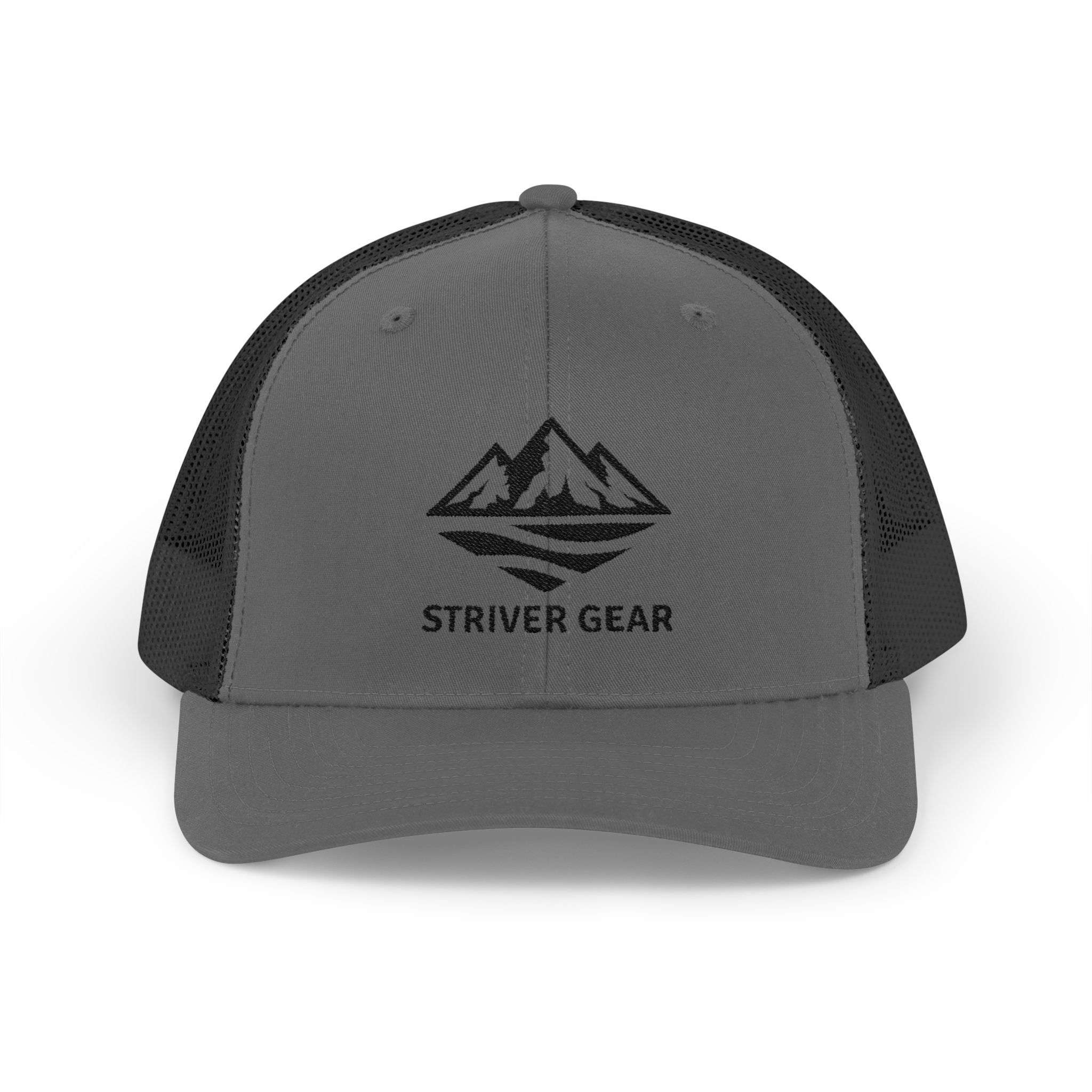 Solid Black Logo Snapback Trucker Cap