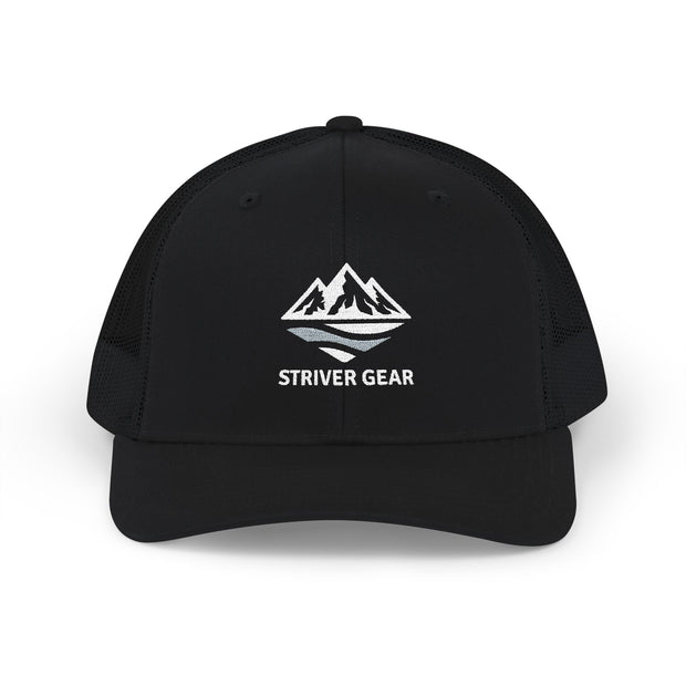 White Logo Snapback Trucker Cap