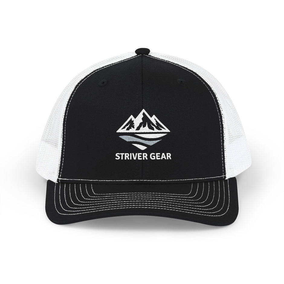 White Logo Snapback Trucker Cap
