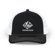 White Logo Snapback Trucker Cap
