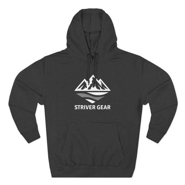 White Logo Three-Panel Hoodie