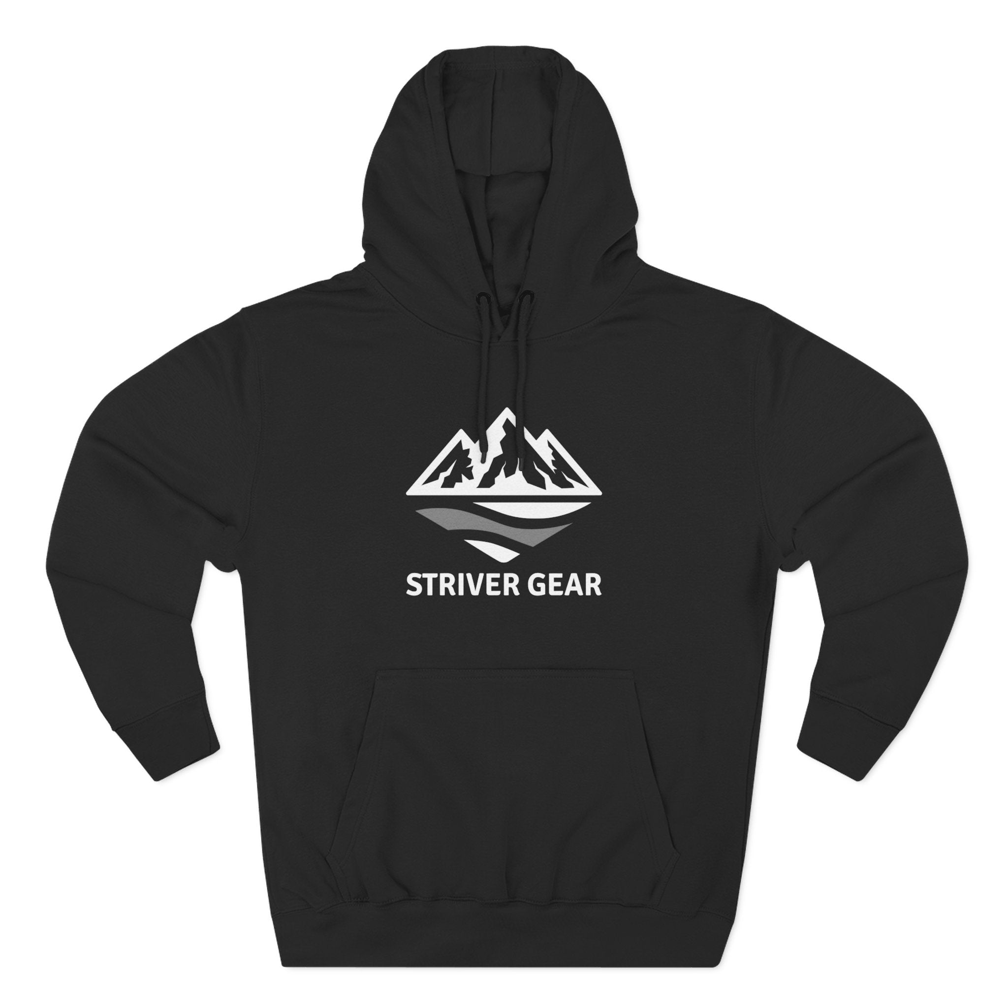 White Logo Three-Panel Hoodie