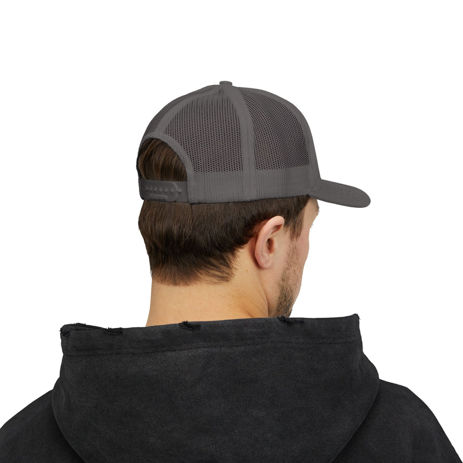 Solid Black Logo Snapback Trucker Cap