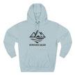 Black Logo Threee-Panel Fleece Hoodie