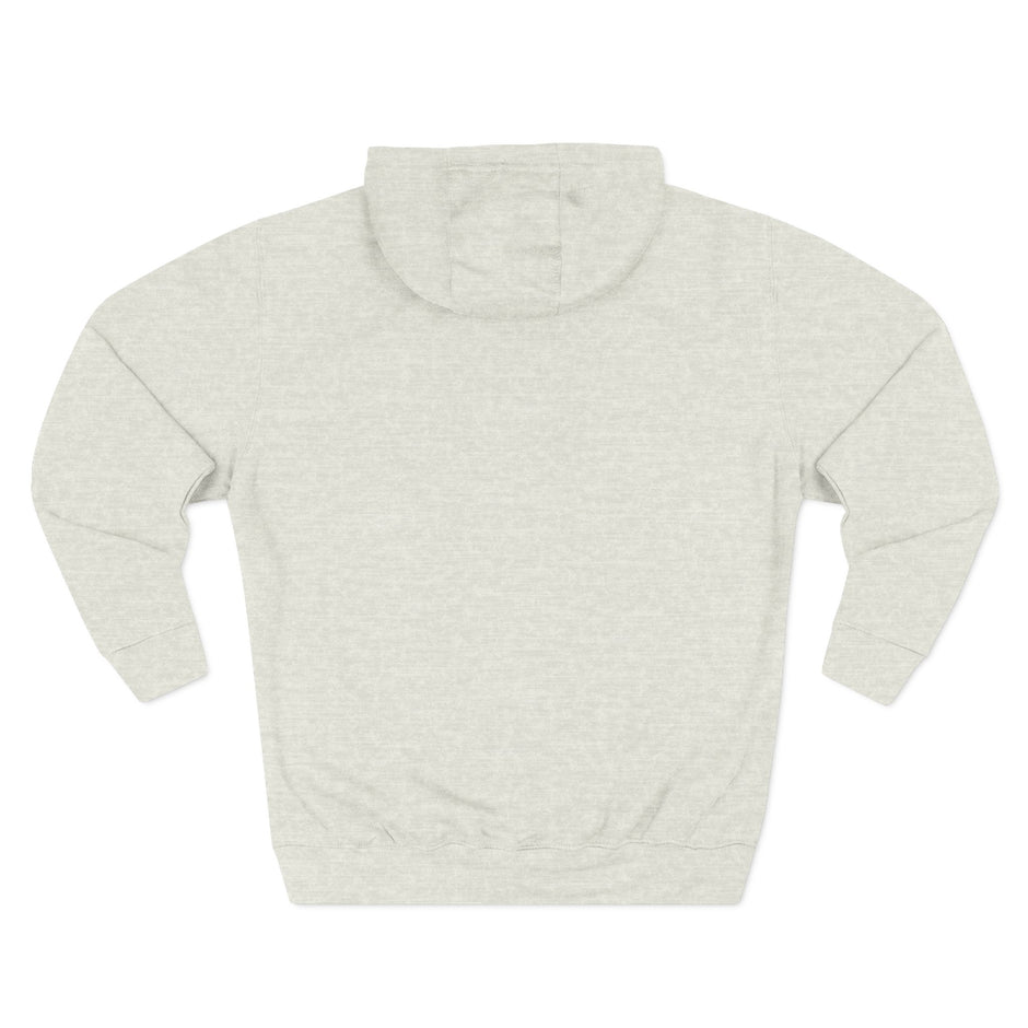 Black Logo Threee-Panel Fleece Hoodie