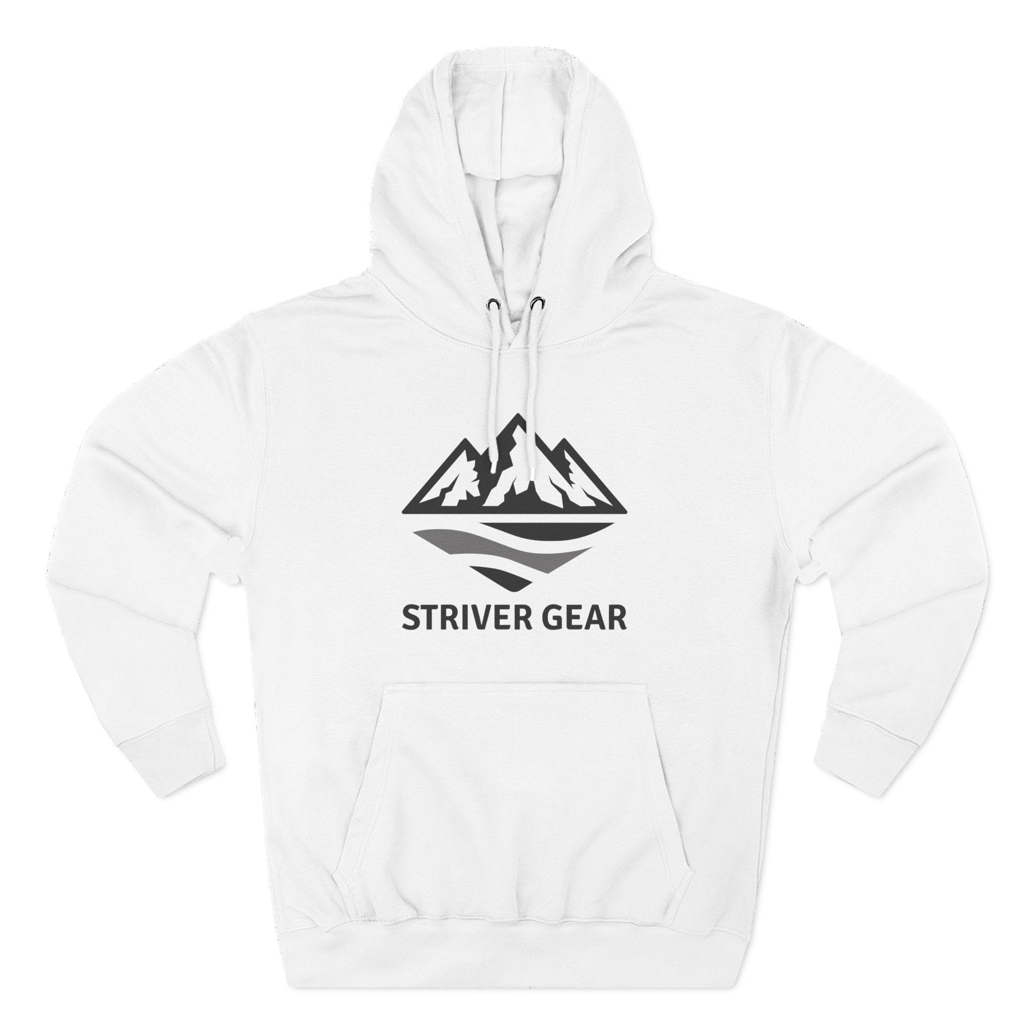 Black Logo Threee-Panel Fleece Hoodie