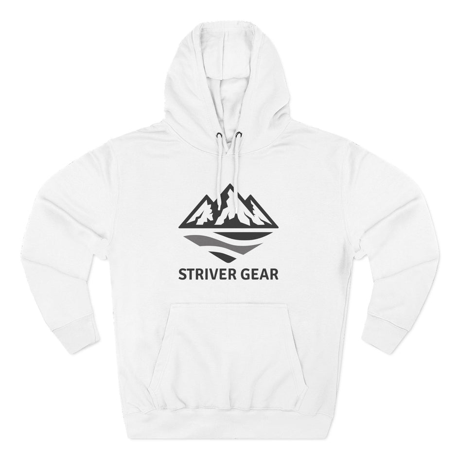 Black Logo Threee-Panel Fleece Hoodie