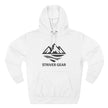 Black Logo Threee-Panel Fleece Hoodie