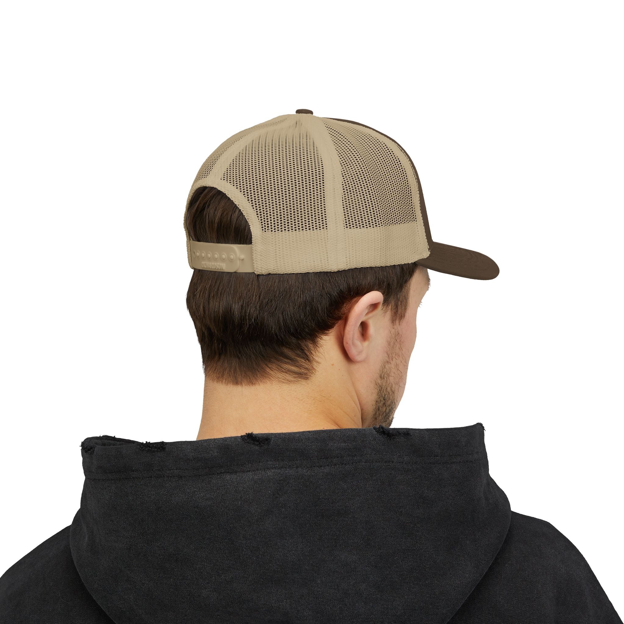 Solid Black Logo Snapback Trucker Cap
