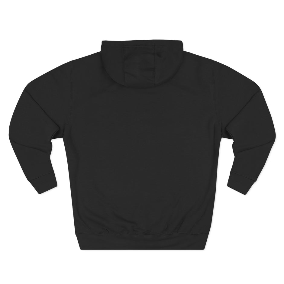 White Logo Three-Panel Hoodie