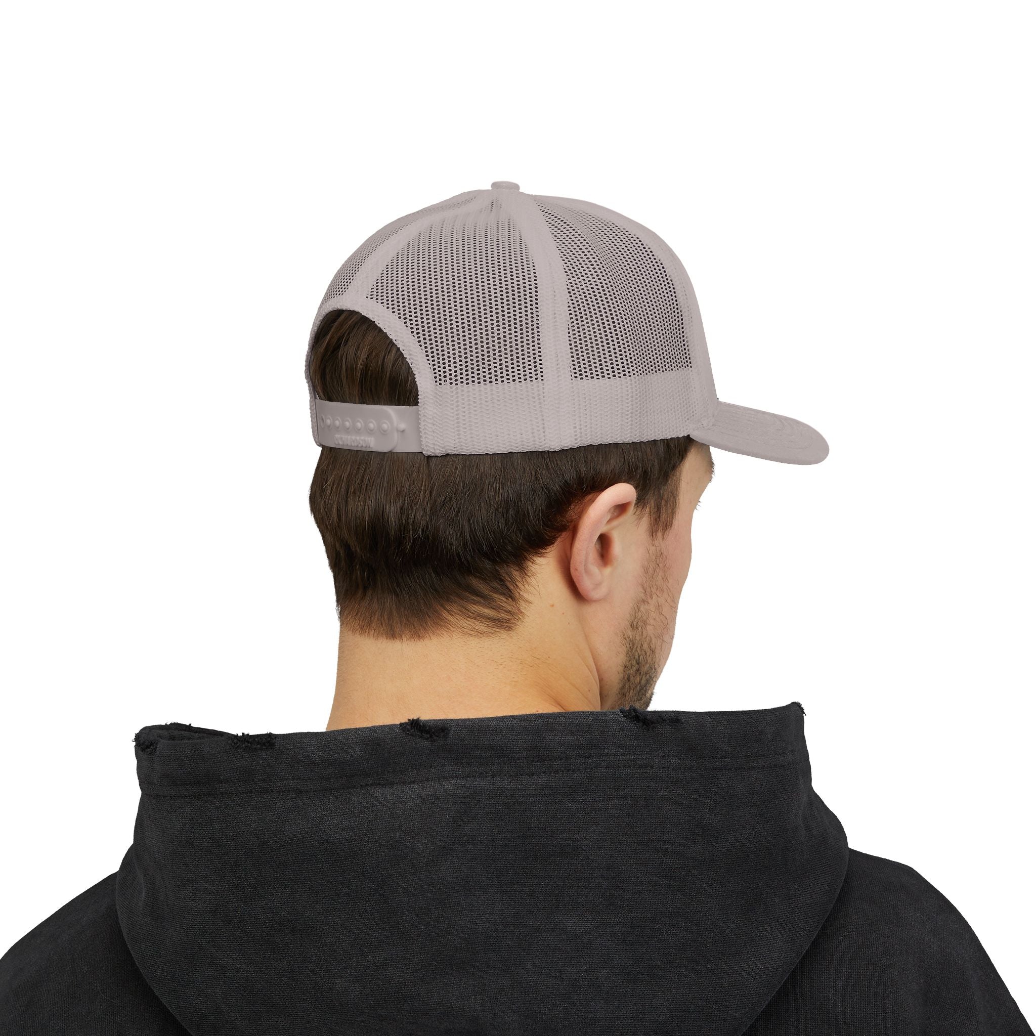 Solid Black Logo Snapback Trucker Cap