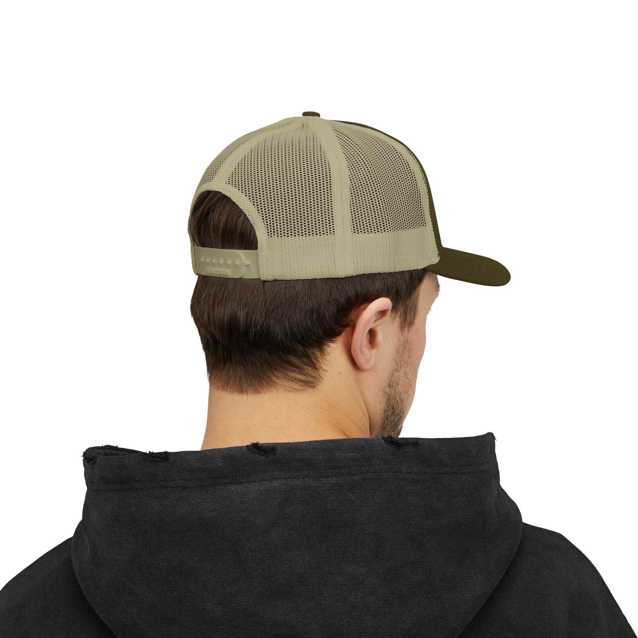Solid Black Logo Snapback Trucker Cap