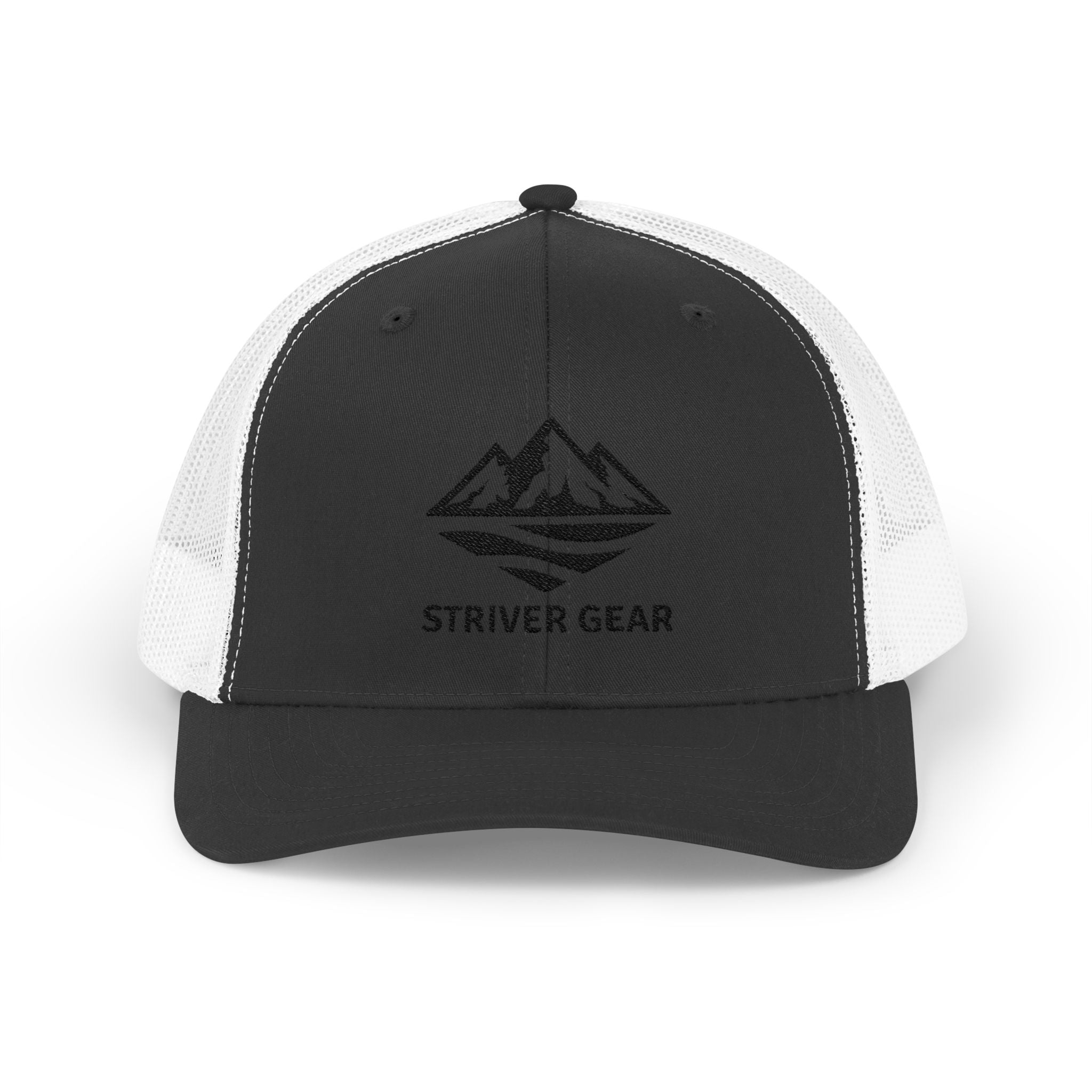Solid Black Logo Snapback Trucker Cap