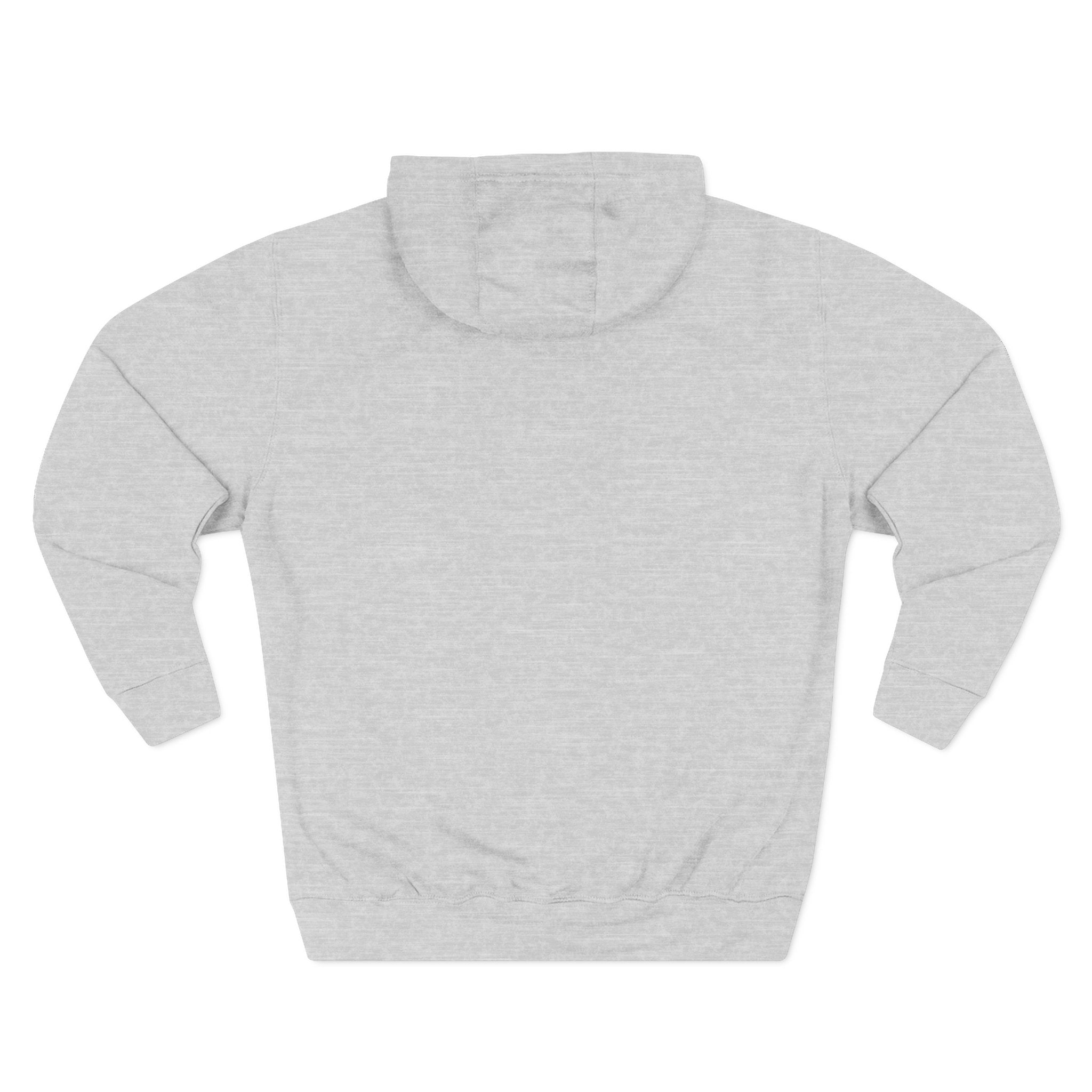 Black Logo Threee-Panel Fleece Hoodie