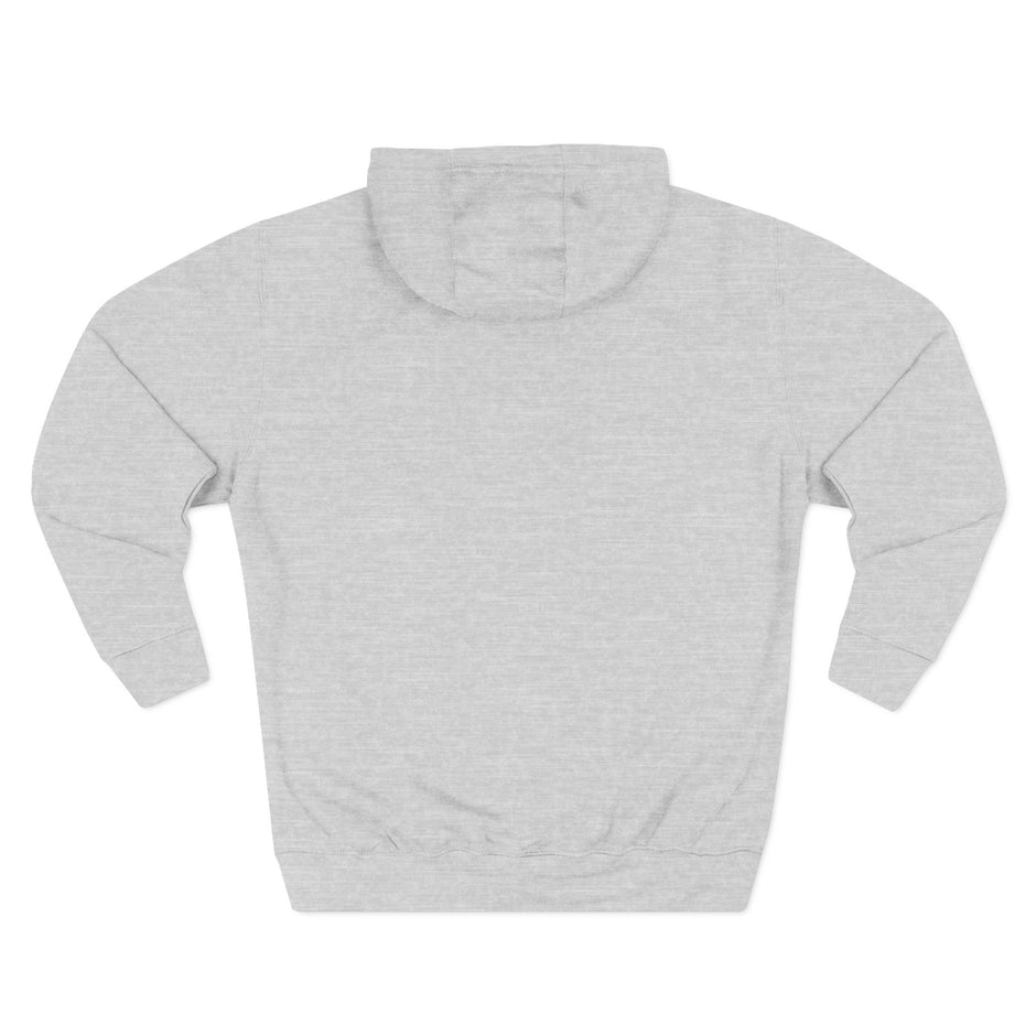 Black Logo Threee-Panel Fleece Hoodie