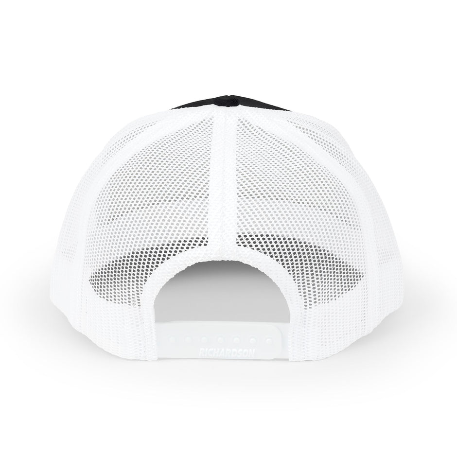 White Logo Snapback Trucker Cap