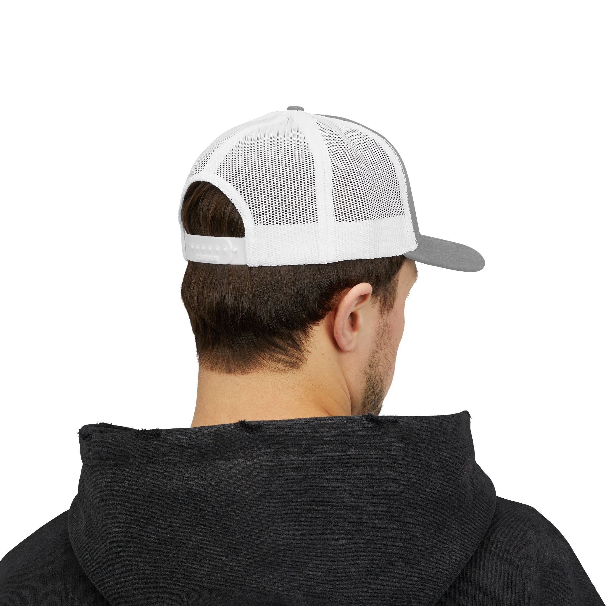 Solid Black Logo Snapback Trucker Cap