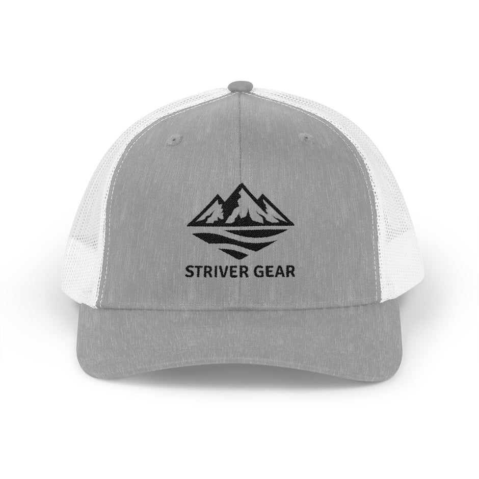 Solid Black Logo Snapback Trucker Cap
