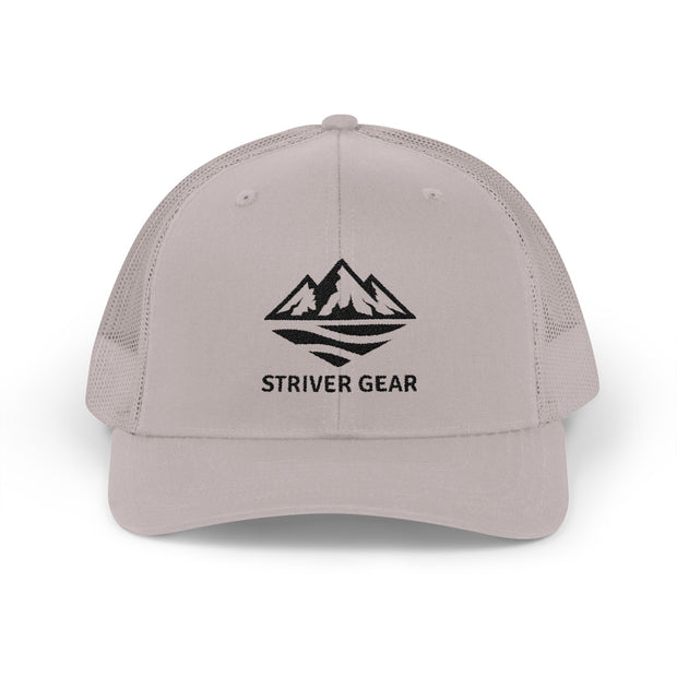 Solid Black Logo Snapback Trucker Cap