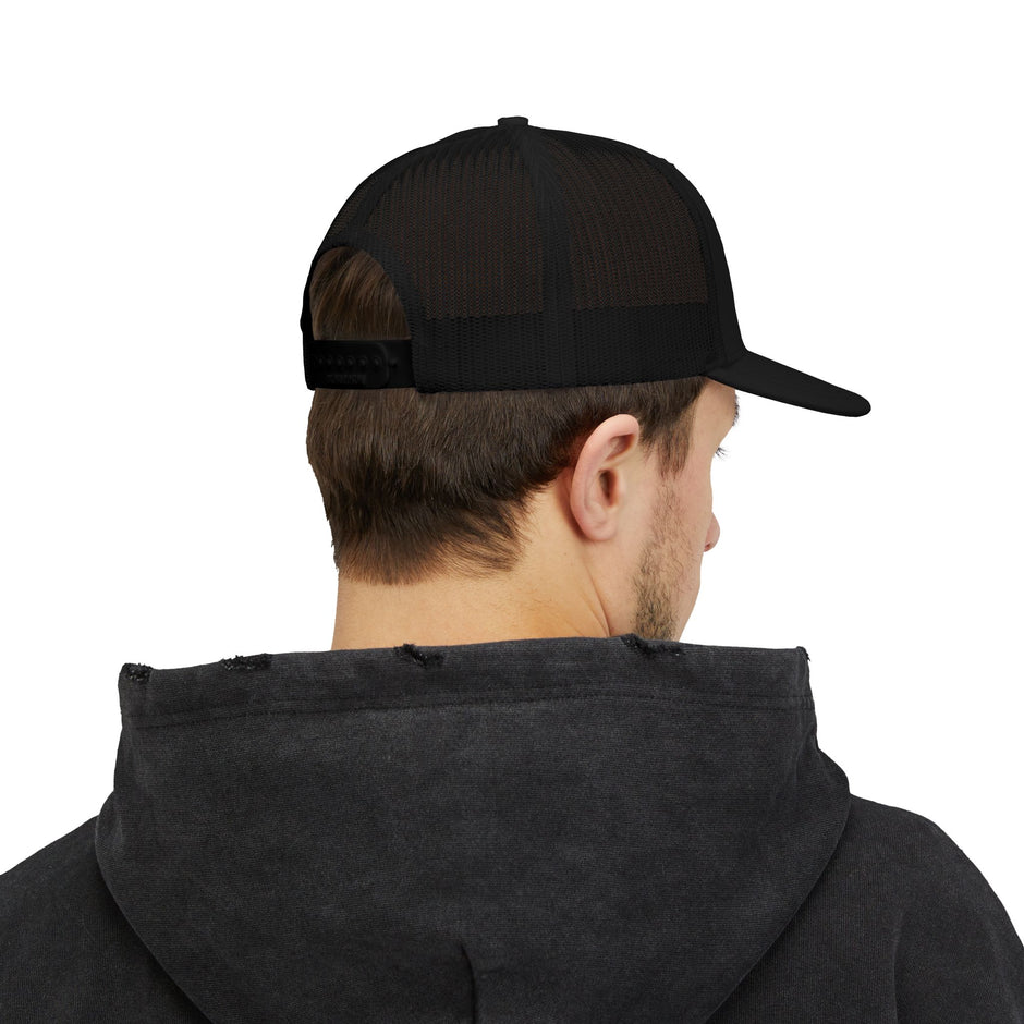 White Logo Snapback Trucker Cap