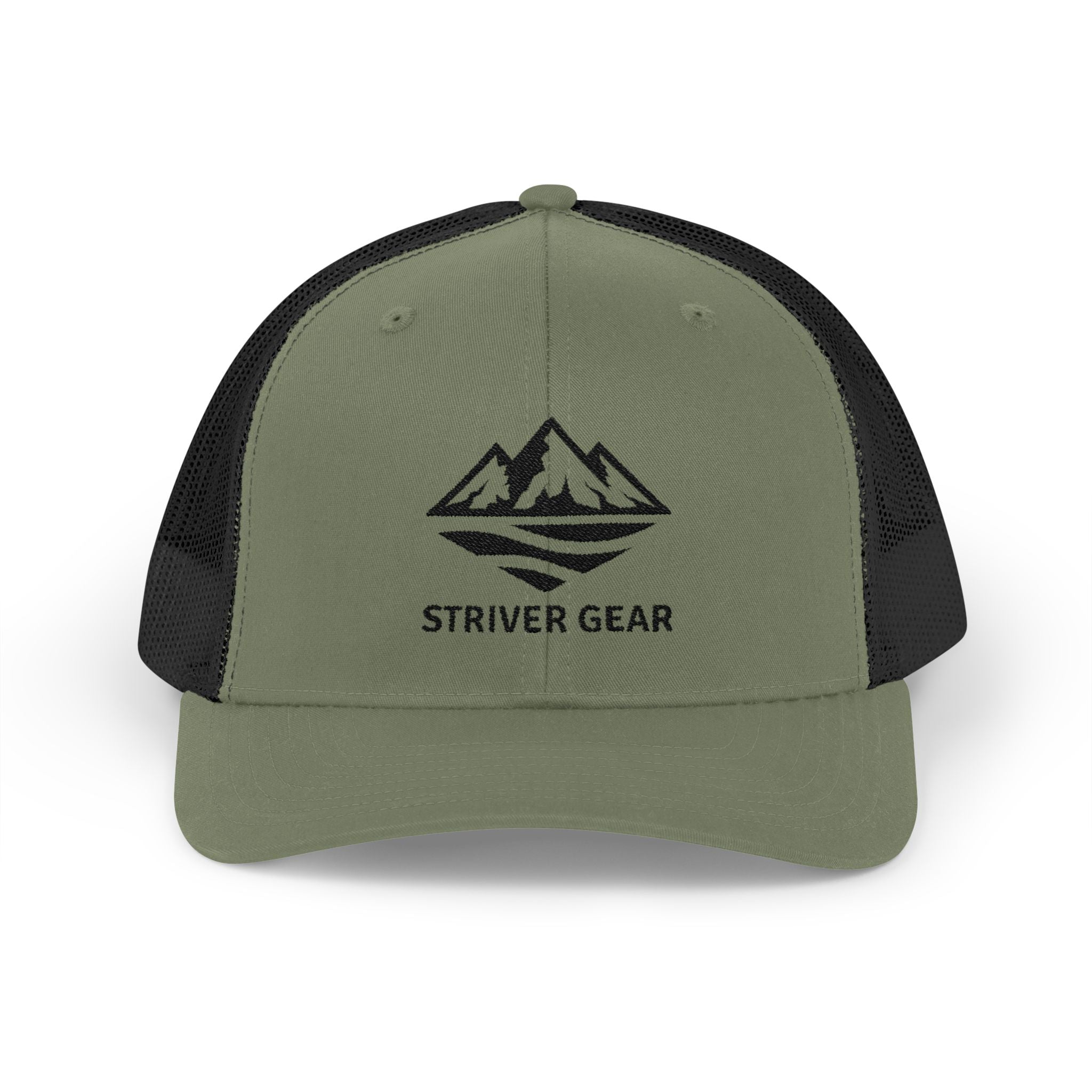 Solid Black Logo Snapback Trucker Cap