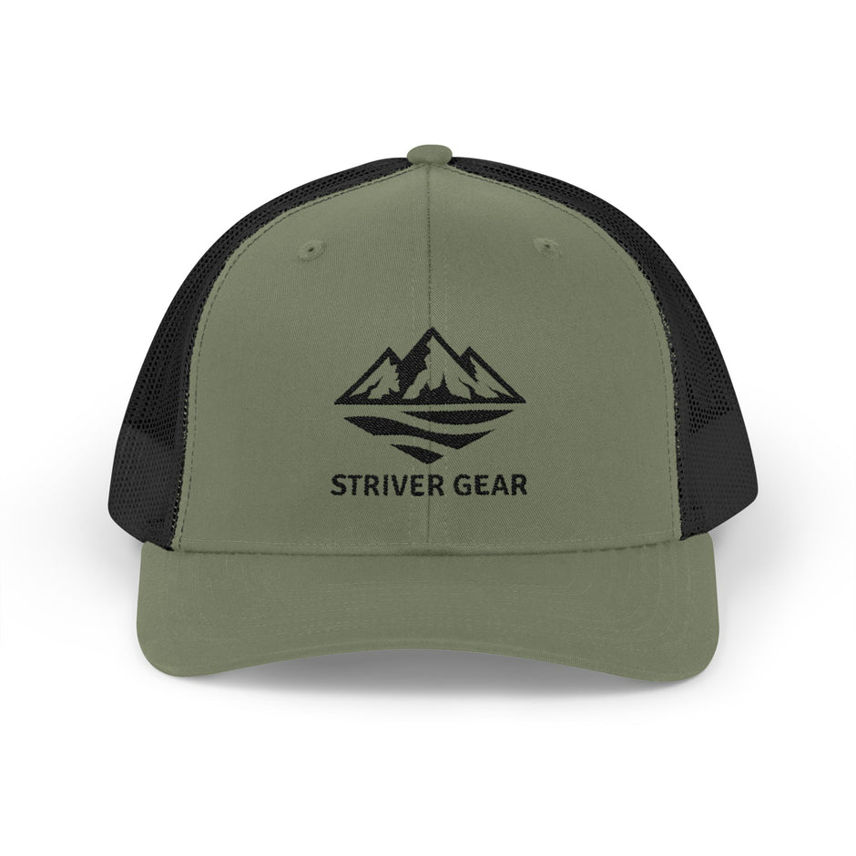 Solid Black Logo Snapback Trucker Cap