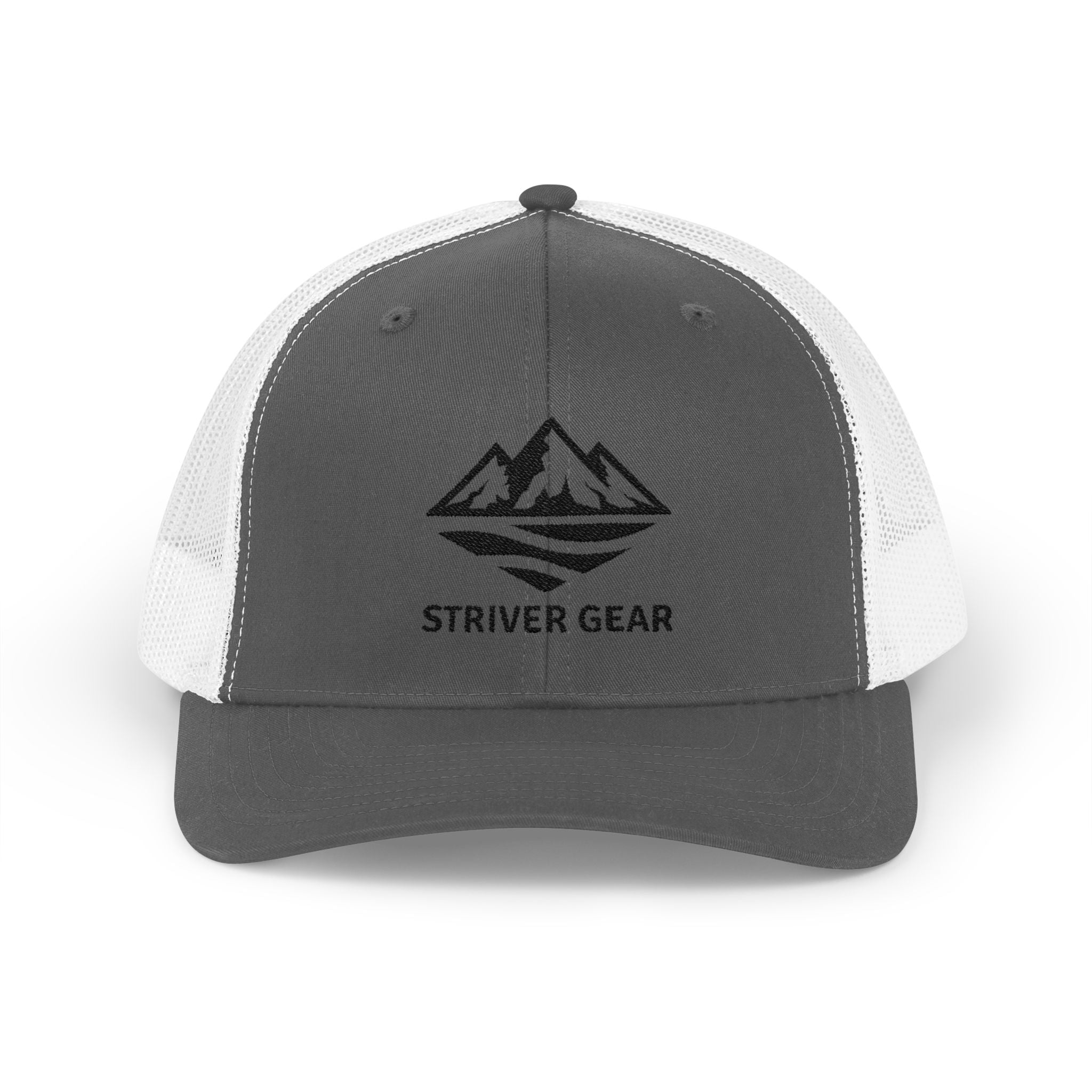 Solid Black Logo Snapback Trucker Cap