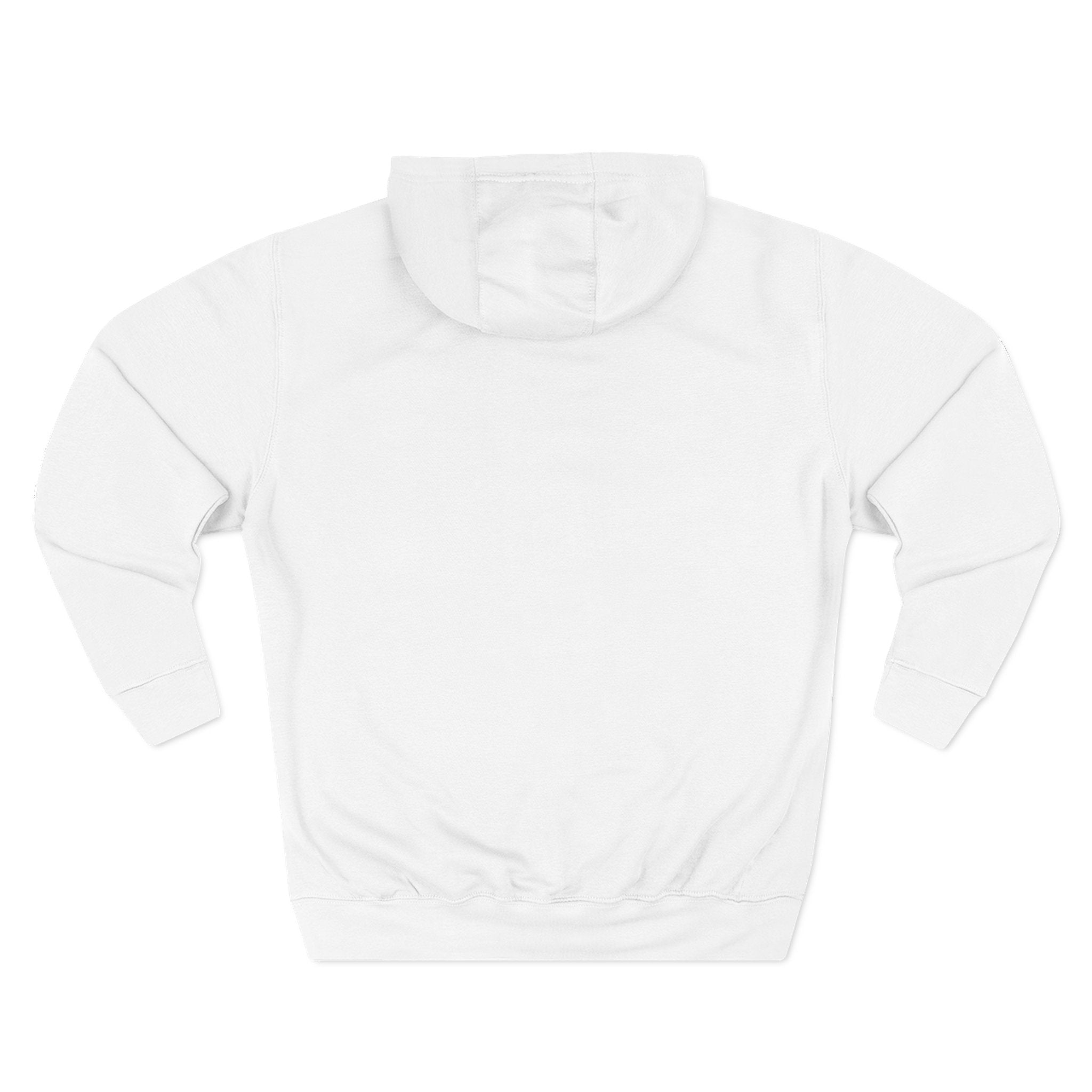 Black Logo Threee-Panel Fleece Hoodie