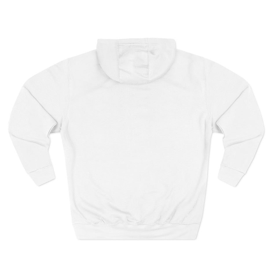 Black Logo Threee-Panel Fleece Hoodie