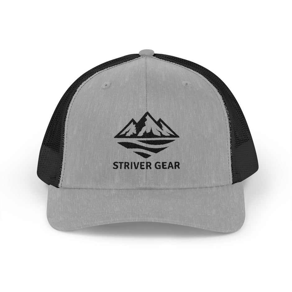 Solid Black Logo Snapback Trucker Cap