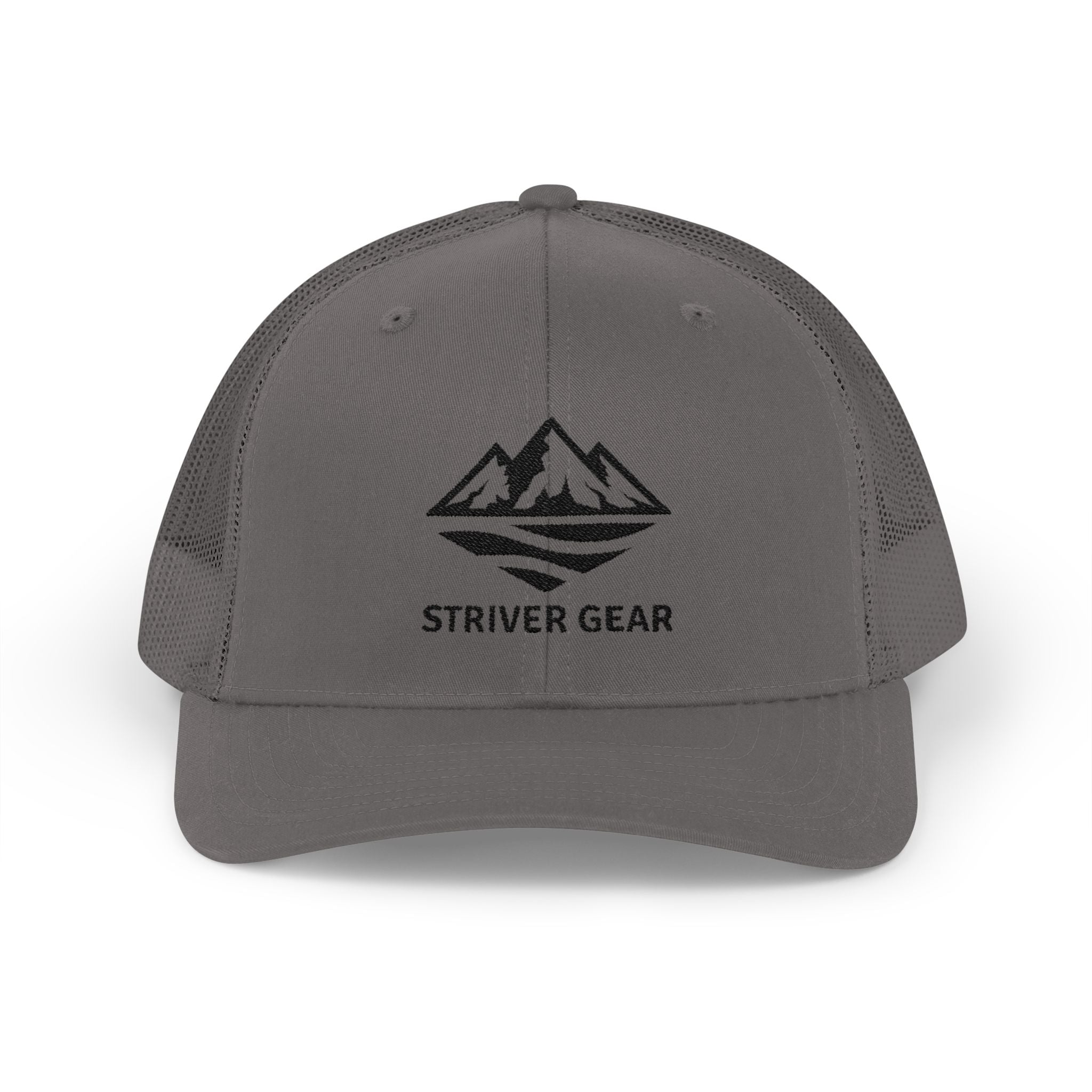 Solid Black Logo Snapback Trucker Cap