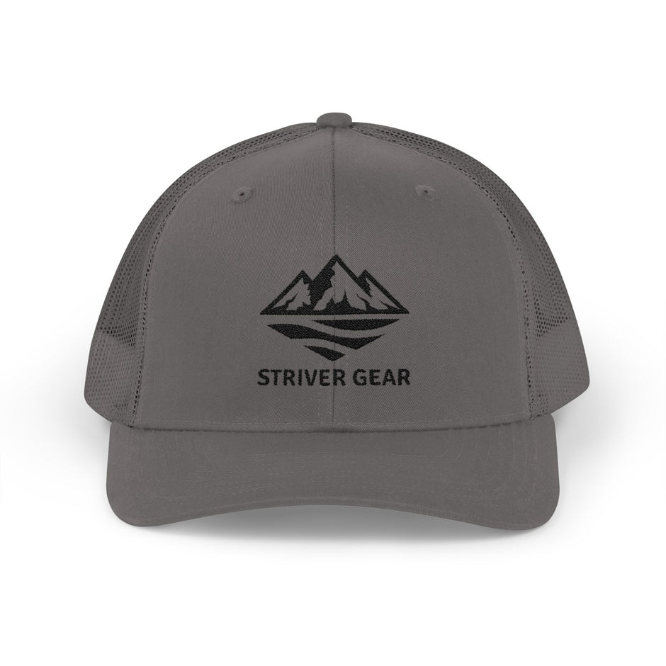 Solid Black Logo Snapback Trucker Cap